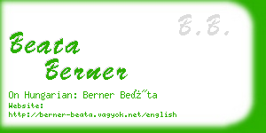 beata berner business card